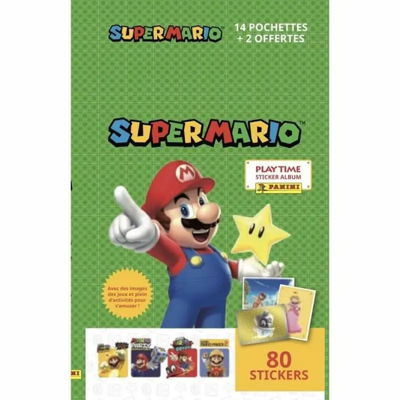 Aufkleber-Pack Panini 14+2 80 Stück Super Mario Bros