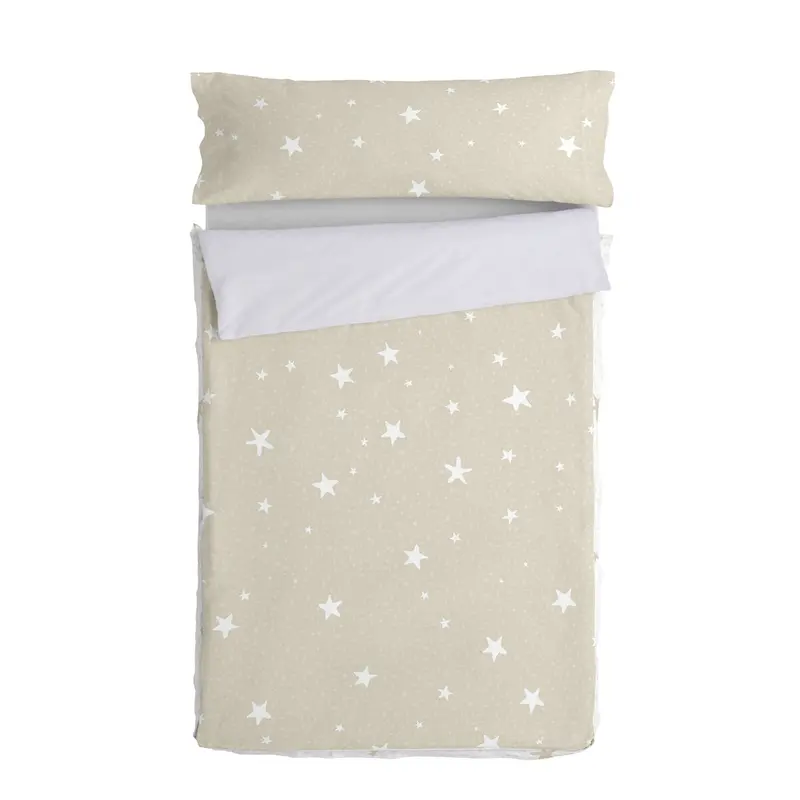 Bettbezug mit Füllung HappyFriday Basic Little Star Beige 105 x 200 cm