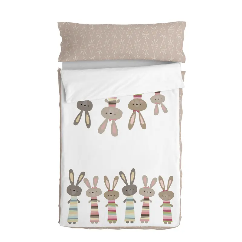 Bettbezug mit Füllung HappyFriday Moshi Moshi Rabbit Family Bunt 105 x 200 cm