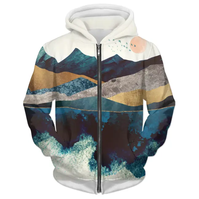 Blue Mountain Reflection 1 UNISEX ZIP HOODIE