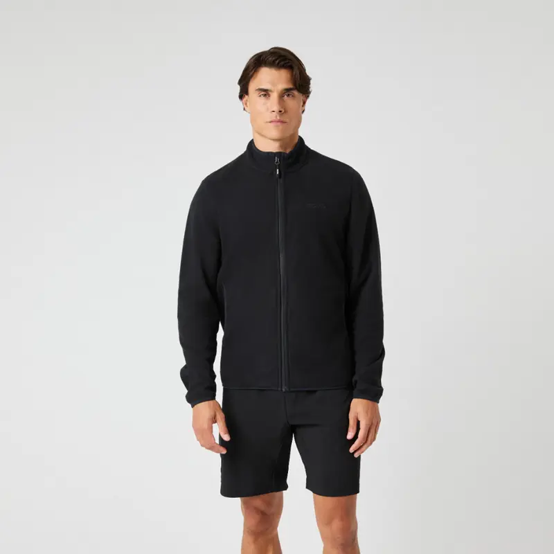 Borg Full Zip Fleece Sweatjacke Herren-Schwarz