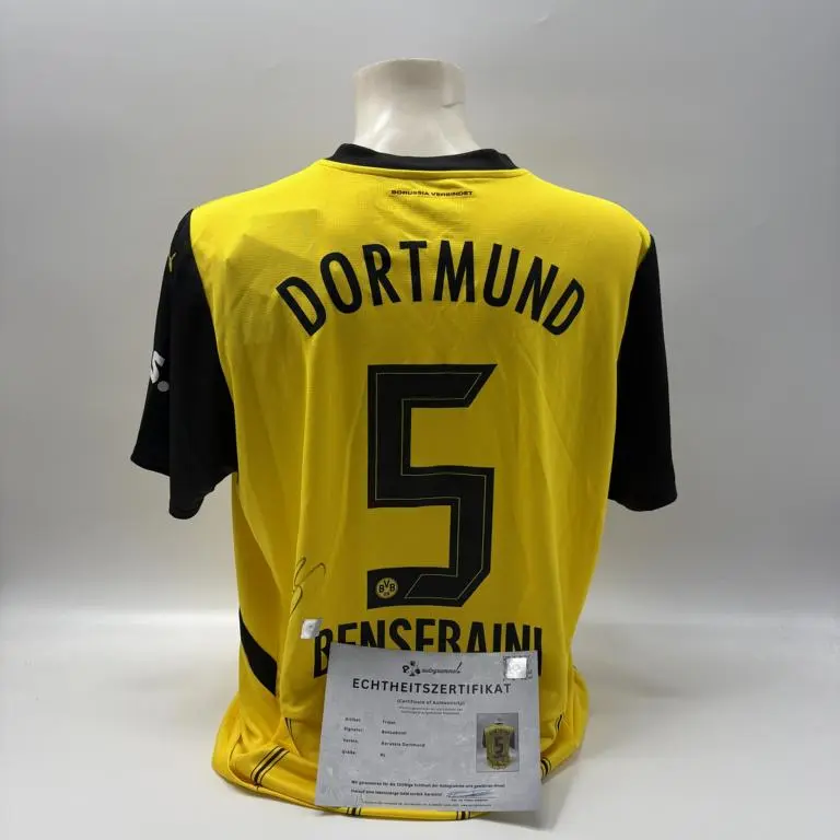 Borussia Dortmund Trikot Ramy Bensebaini signiert BVB neu Puma signiert XL
