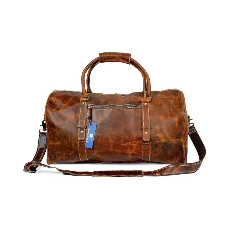 Buffalo Leather Duffle Bag Travel Carry-on Luggage bag.