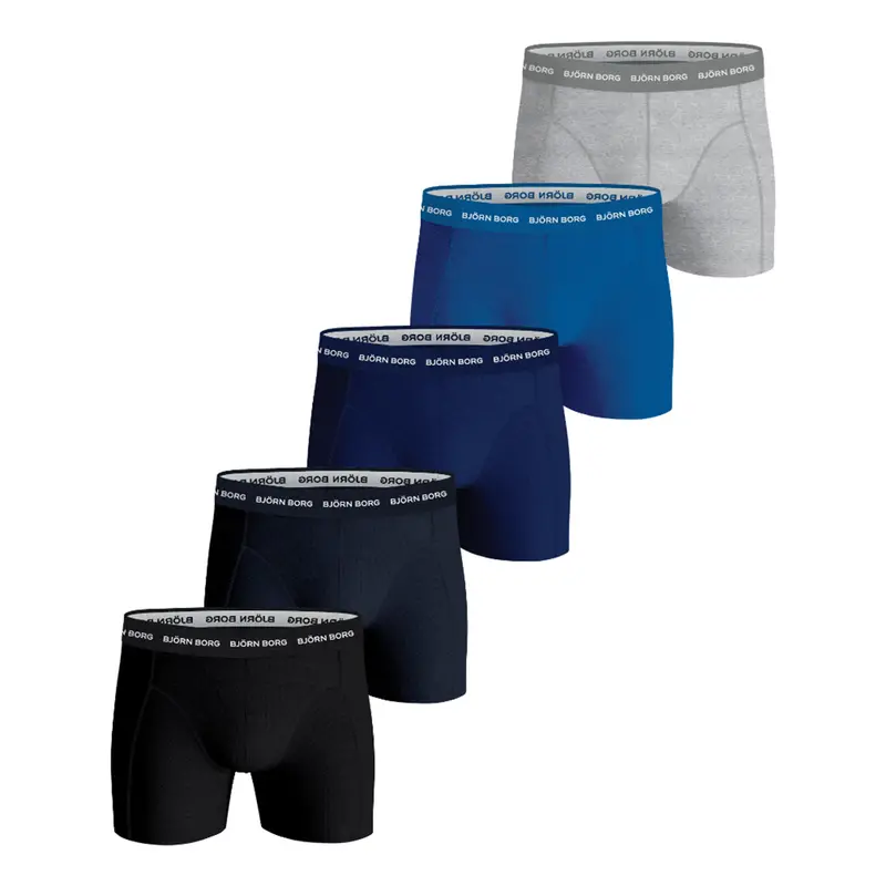 Cotton Stretch Boxer Short 5er Pack Herren - schwarz, blau