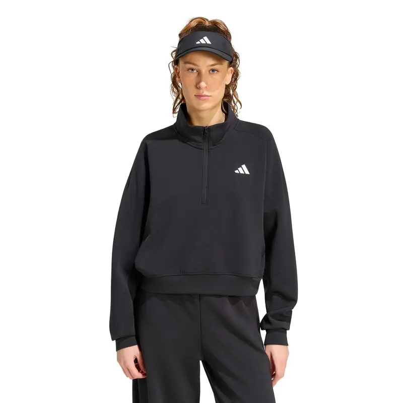 Cover Up Half-Zip Sweatshirt Damen - schwarz