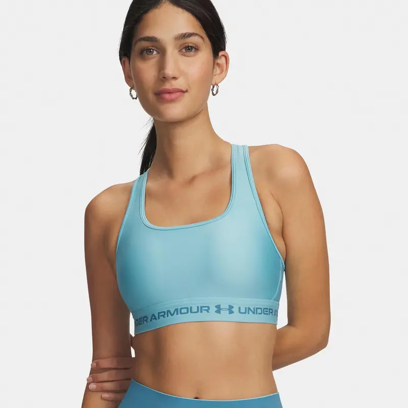 Crossback Mid Sport-BH Damen-blau, blau