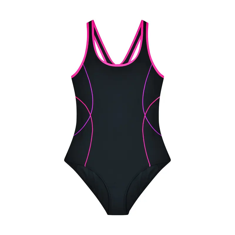 Damen Racerback Multi Pipe Sport-Badeanzug