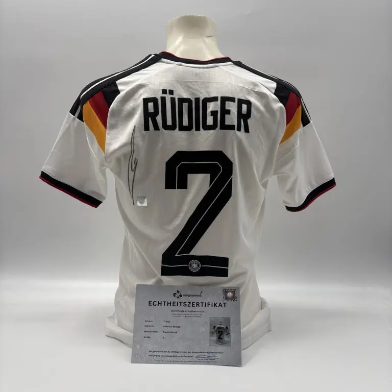 DFB Trikot WM 2026 Antonio Rüdiger signiert Autogramme Adidas COA neu S