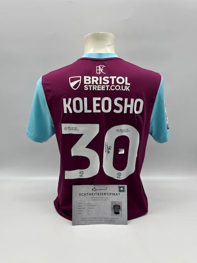 FC Burnley Trikot Luca Koleosho signiert Autogramm Fußball England COA M