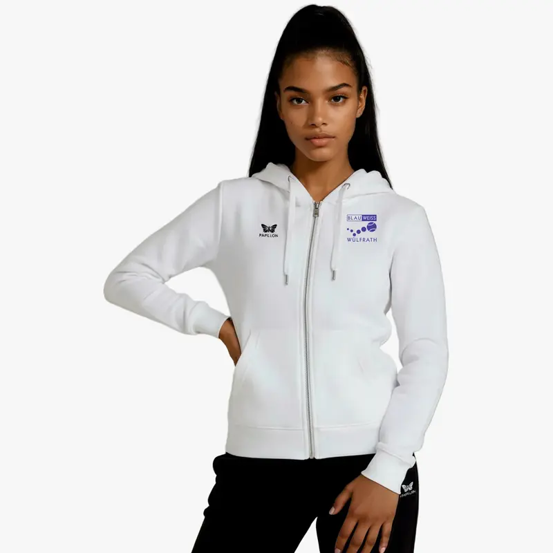 FULL-ZIP HOODIE DAMEN, WEIß