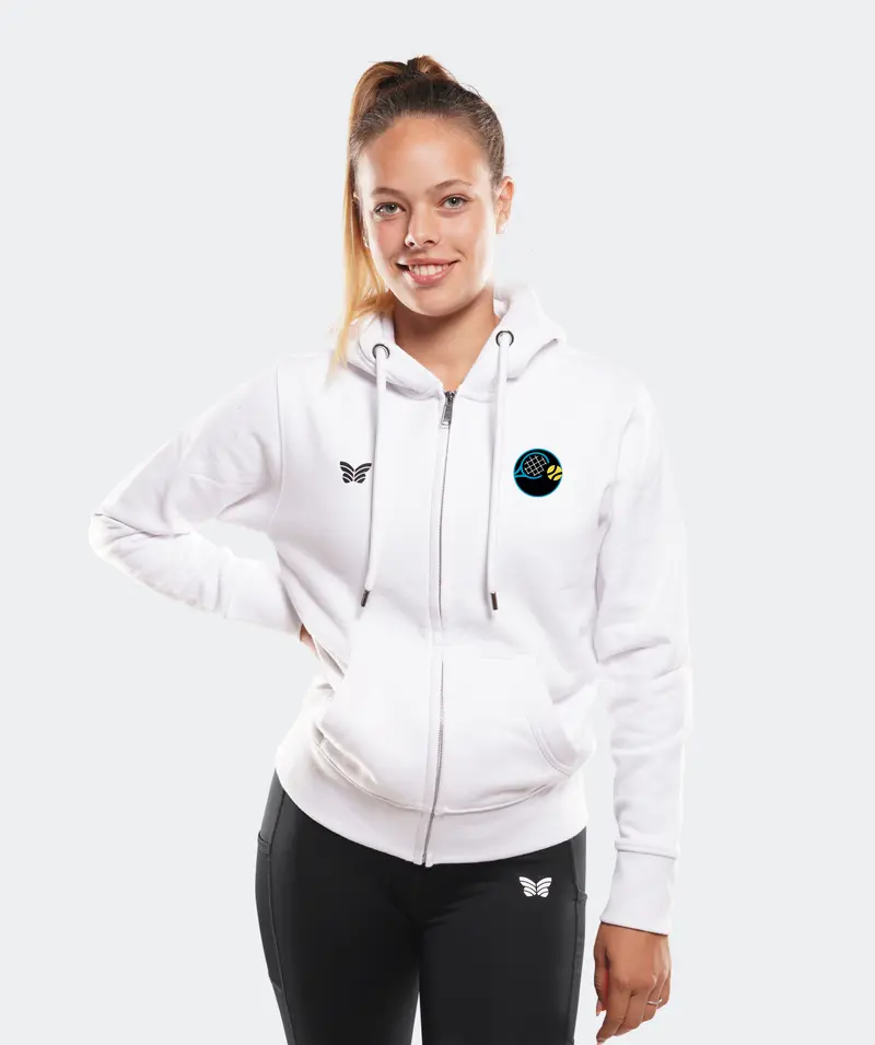 FULL-ZIP HOODIE DAMEN, WEIß