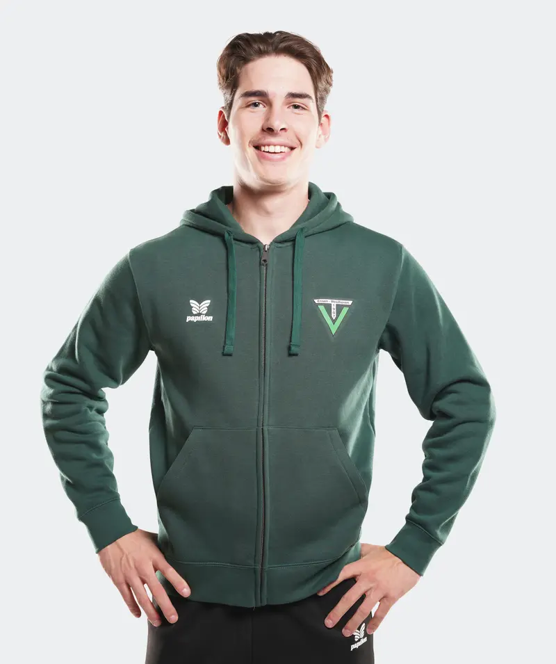 FULL-ZIP HOODIE HERREN, DUNKEL-GRÜN