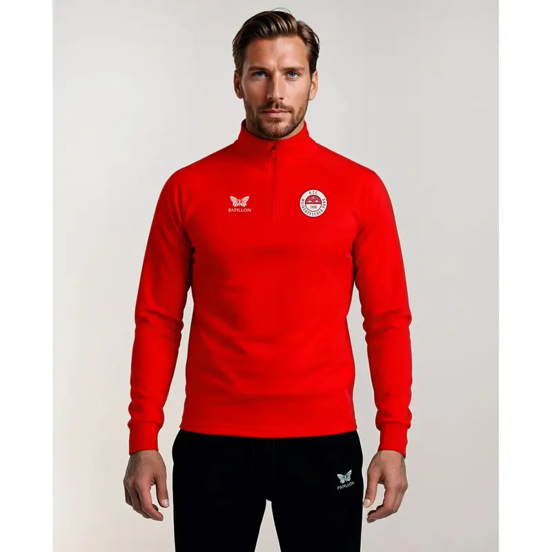 HALFZIP HERREN, ROT