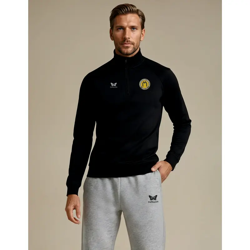 HALFZIP HERREN, SCHWARZ
