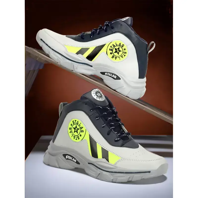 High Ankle Boots For Men High Tops For Men (Grey, Black, Green) (Size