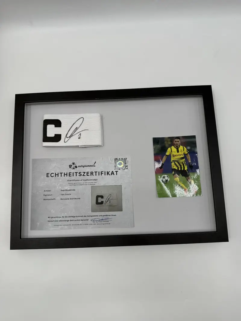 Kapitänsbinde Yan Couto signiert im Rahmen Borussia Dortmund neu COA