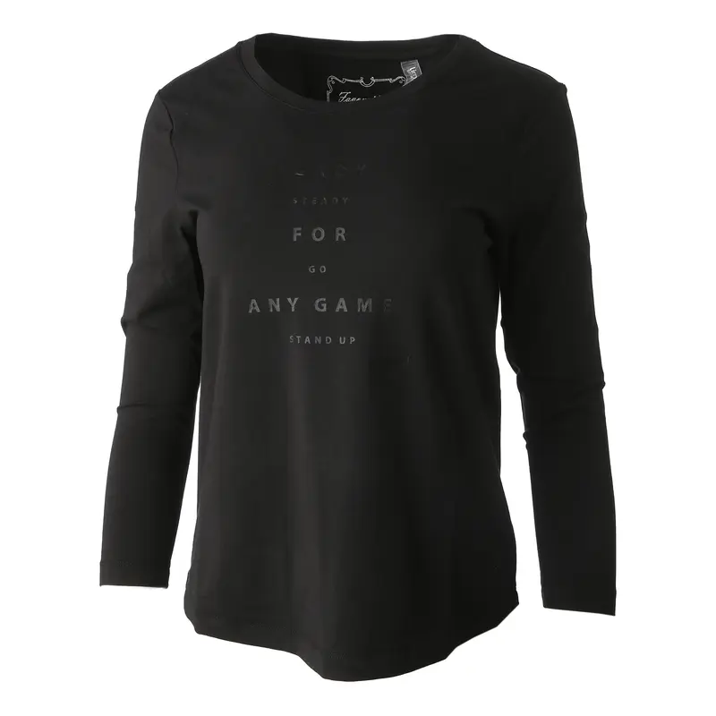 Laura Longsleeve Damen - schwarz, silber