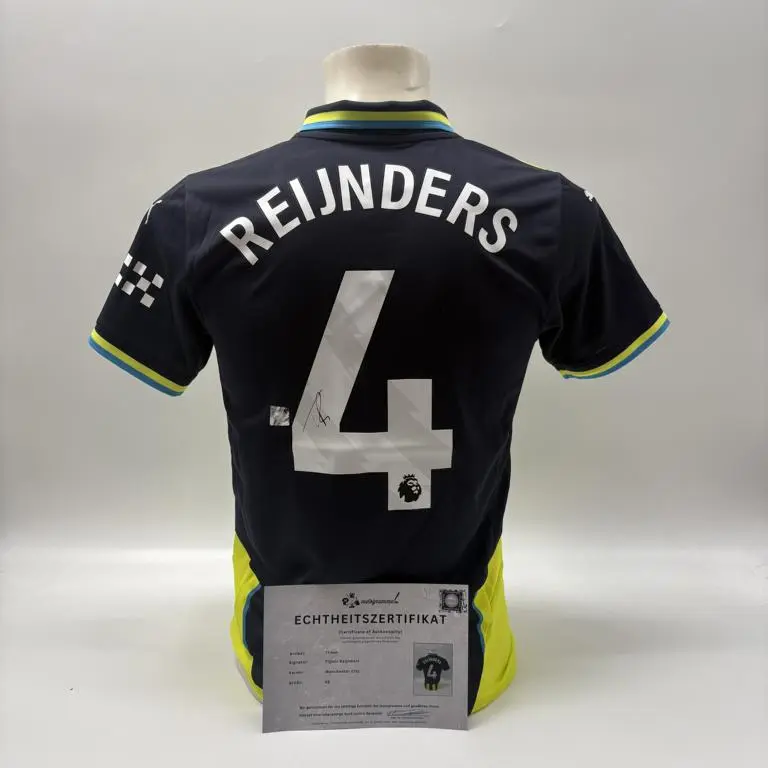 Manchester City Trikot Tijjani Reijnders signiert Autogramm Puma COA neu XS