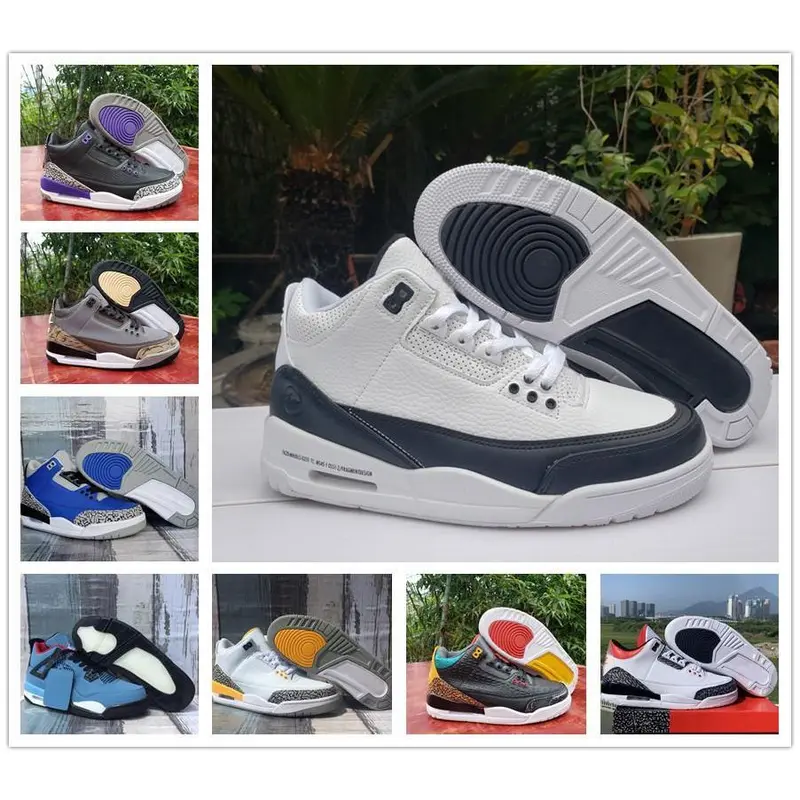 newest new arrival jumpman 3 3s fragment men basketball shoes Black