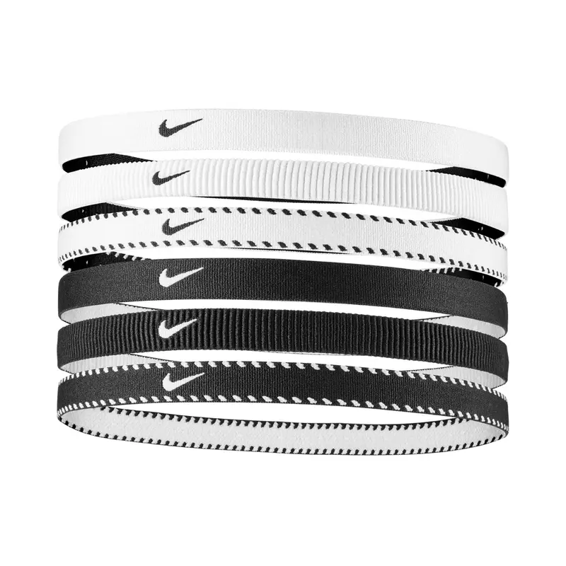 Nike Flex Classic Haarband 6er Pack-Weiß,Schwarz