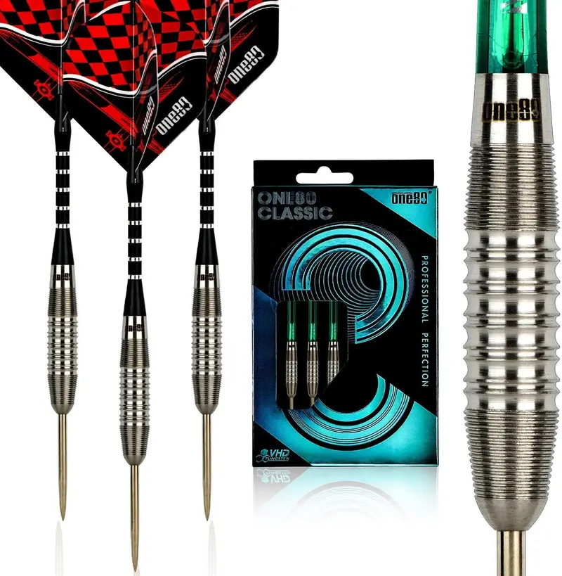 ONE80 Professionelles Steeldarts mit 3 Dartschaft