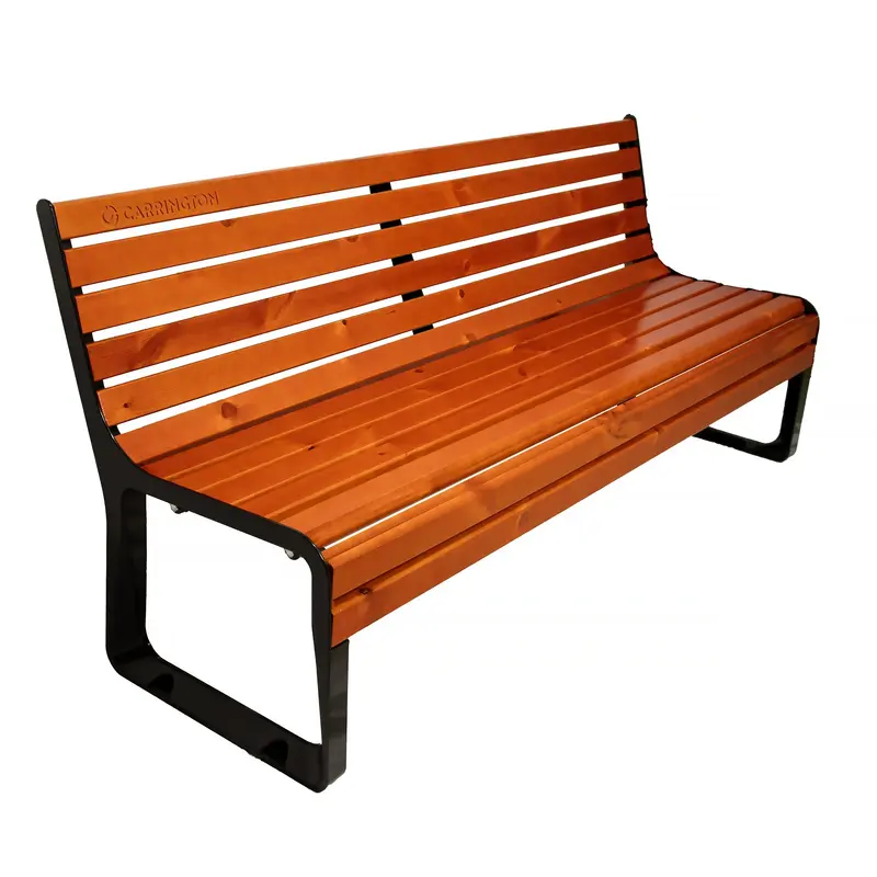 Panca da tennis premium in legno con schienale - 196 cm