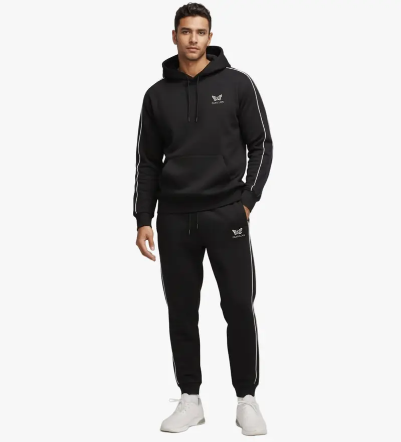 PAPILLON HEAVY PIPE JOGGINGANZUG HERREN, SCHWARZ