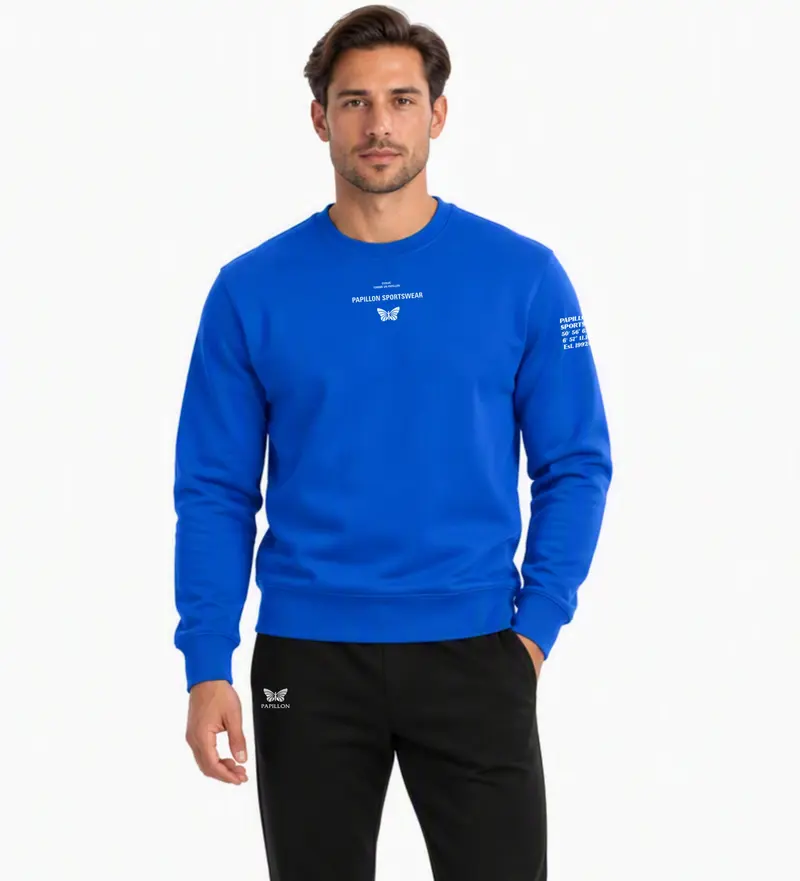 PAPILLON HEAVYWEIGHT SWEATER HERREN, ROYAL-BLAU