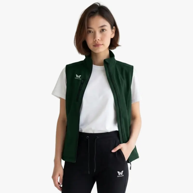 PAPILLON SOFTSHELL WESTE DAMEN 1.0, DUNKEL-GRÜN