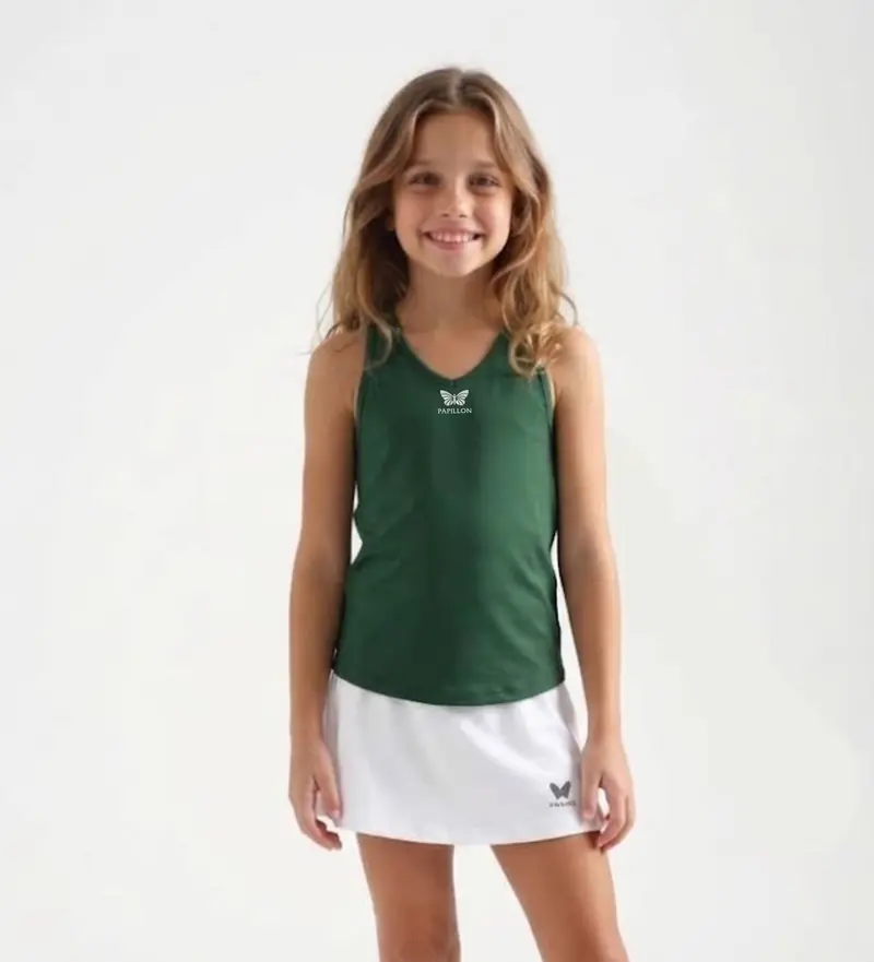 PAPILLON TANKTOP V-AUSSCHNITT MÄDCHEN, DUNKEL-GRÜN