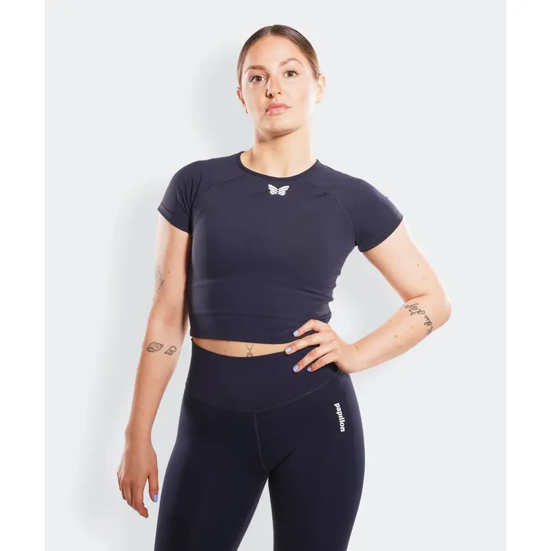 PAPILLON VILA FITNESS T-SHIRT DAMEN, NAVY