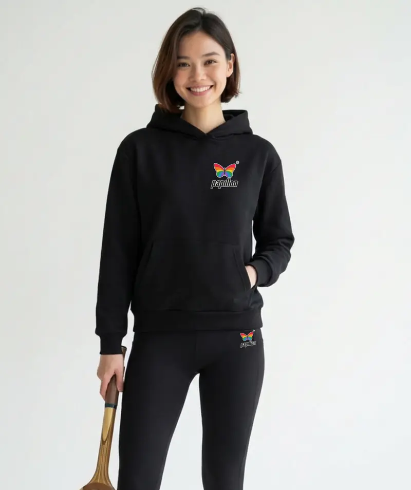 PAPILLON VINTAGE HOODIE DAMEN, SCHWARZ