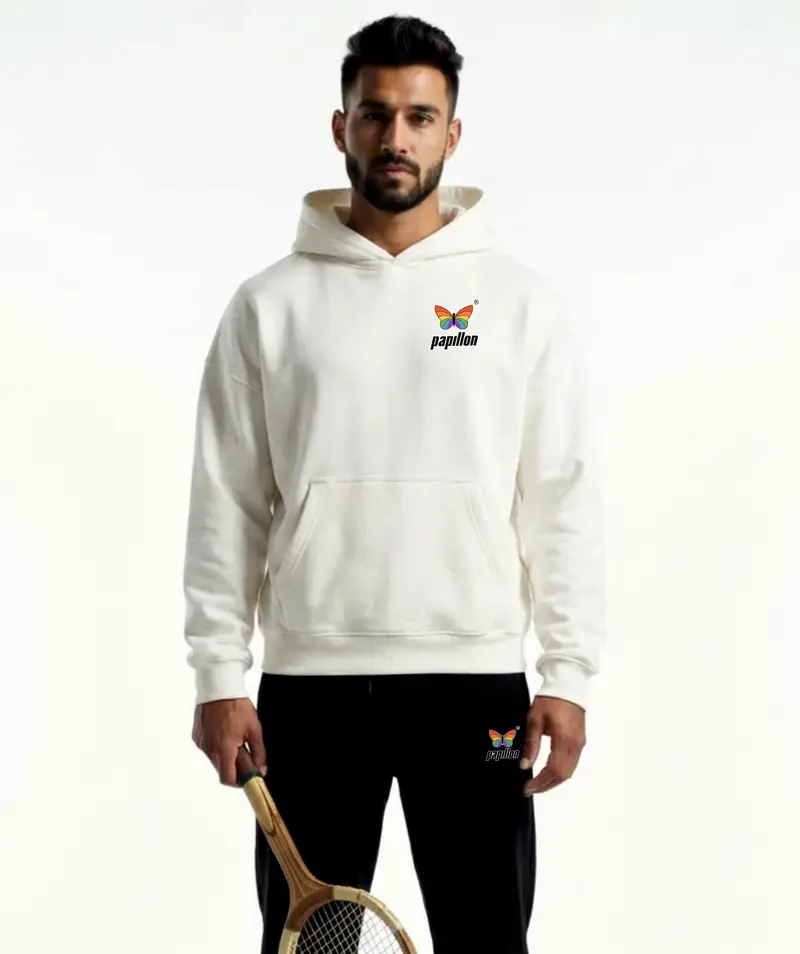PAPILLON VINTAGE HOODIE HERREN, WEIß