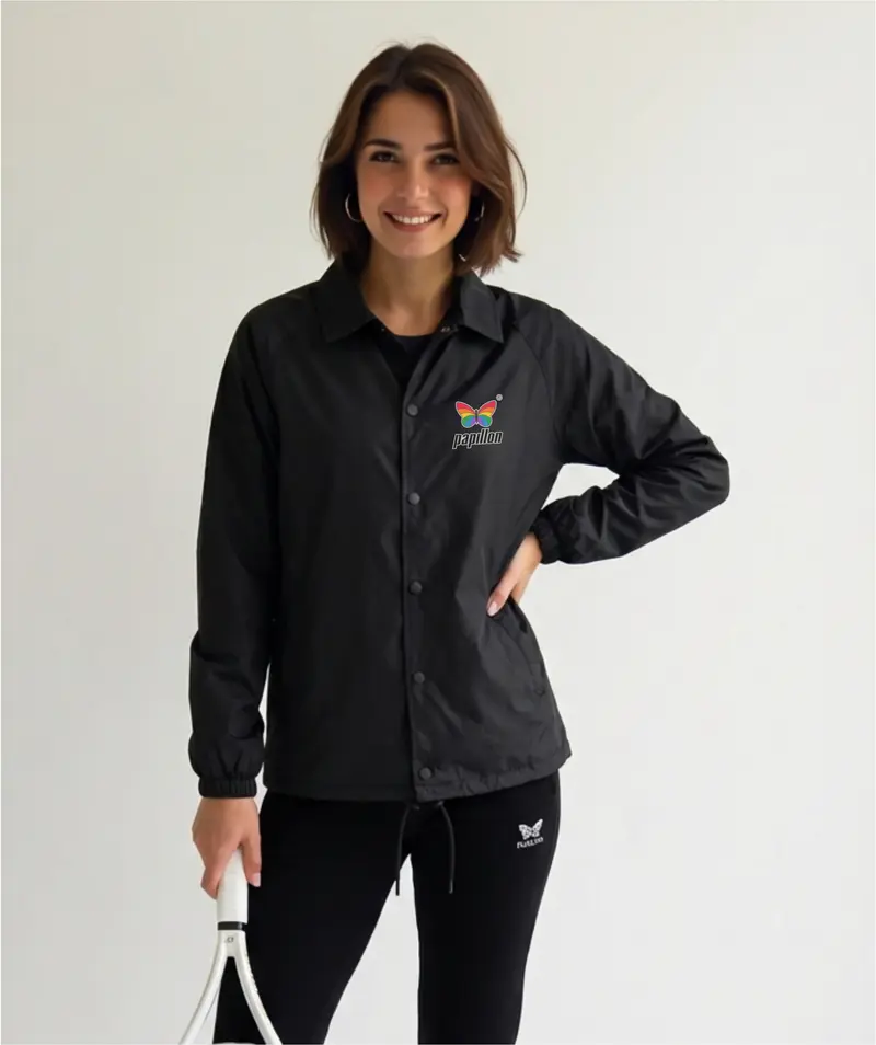 PAPILLON VINTAGE WINDBREAKER JACKE DAMEN, SCHWARZ
