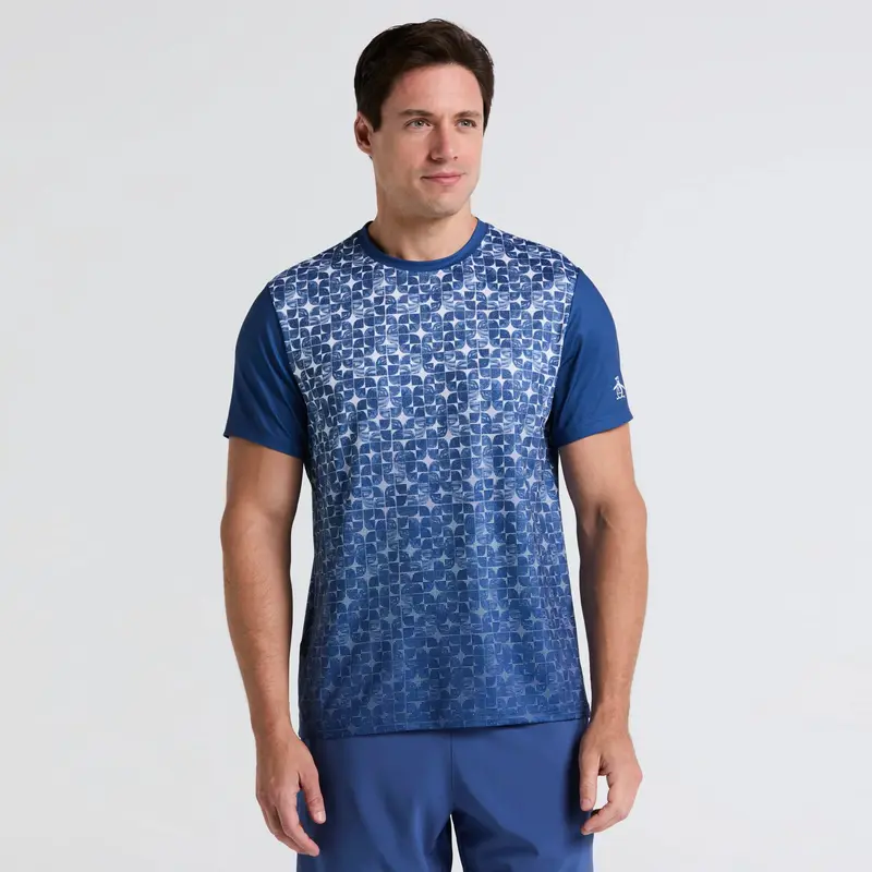 Performance Crew Block T-Shirt Herren-Dunkelblau