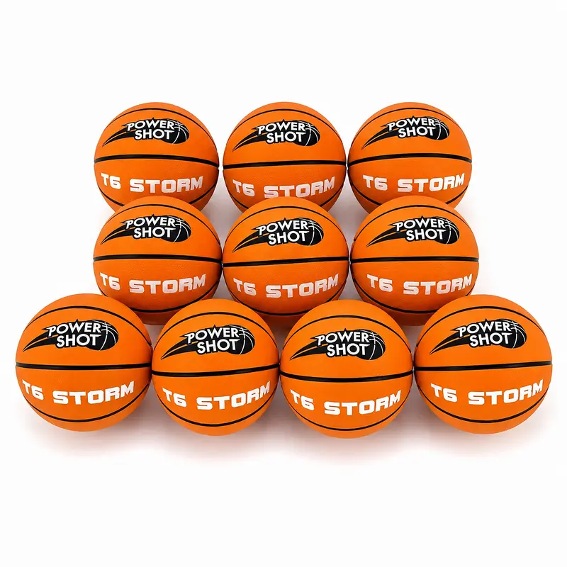 Set di 10 palloni da basket Storm T6 - Pompa e borsa in OMAGGIO