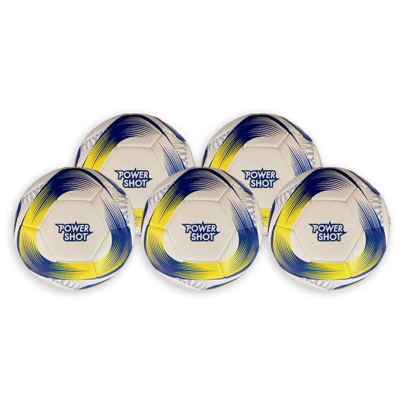 Set di 5 palloni da calcio Powershot taglia 3 - pompa e borsa GRATUITI