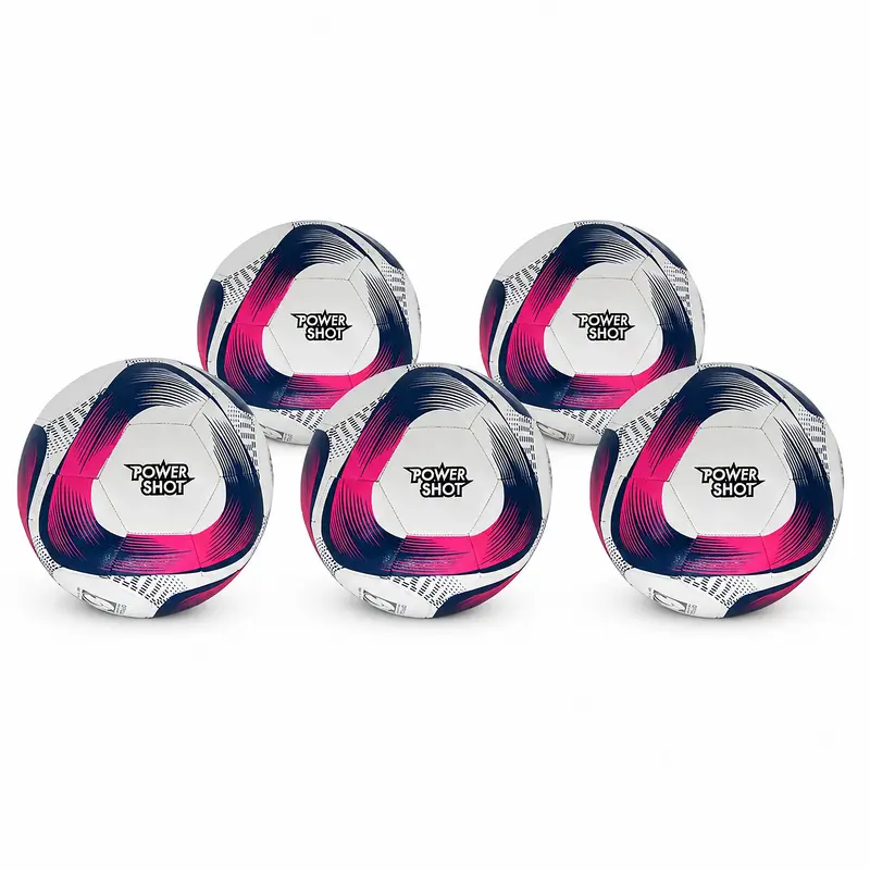 Set di 5 palloni da calcio Powershot taglia 5 - pompa e borsa GRATUITI
