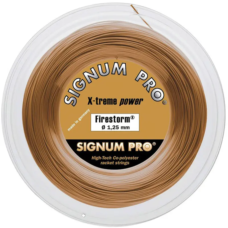 Signum Pro Firestorm 1.25 200m Rolle – Power Co-Polyester Tennissaite mit Kontrolle & Spin