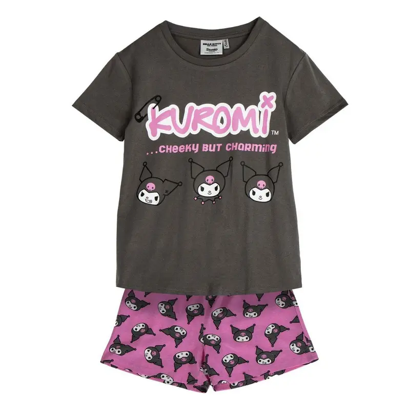 Sommer-Schlafanzug Hello Kitty Dunkelgrau