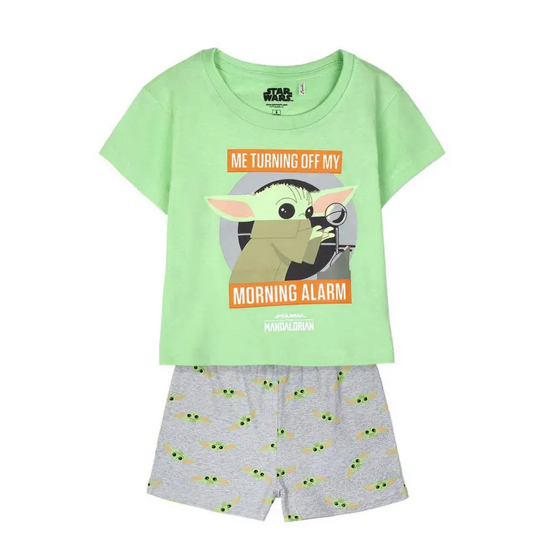 Sommer-Schlafanzug The Mandalorian grün Hellgrün Für Kinder