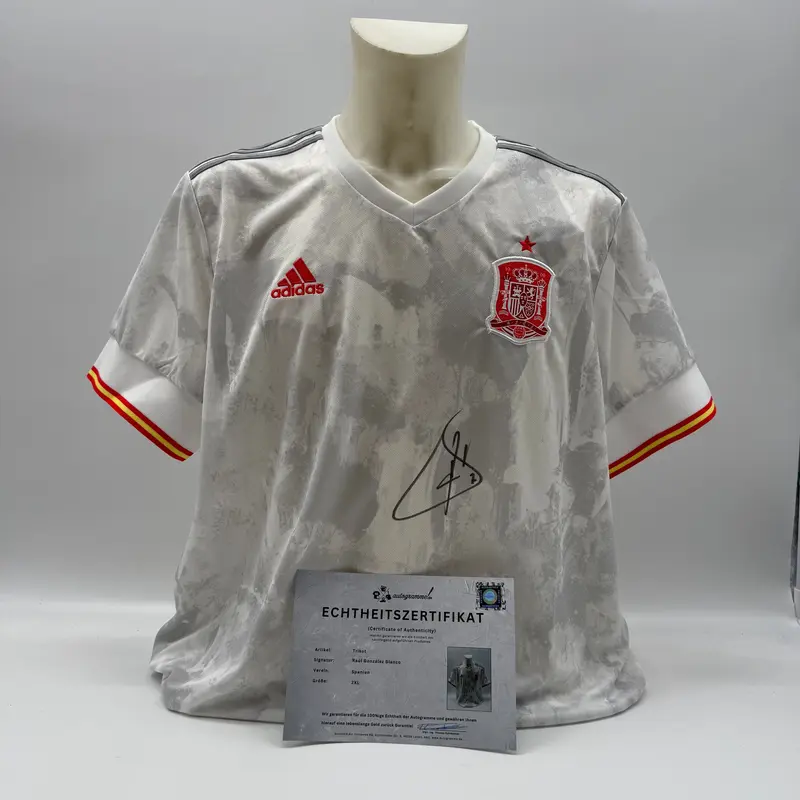 Spanien Trikot Raul signiert COA Autogramm neu 2XL