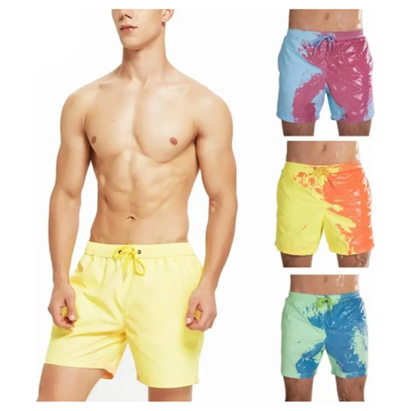 Summer Men Temperature Sensitive Color Changing Beach Swim Pants
