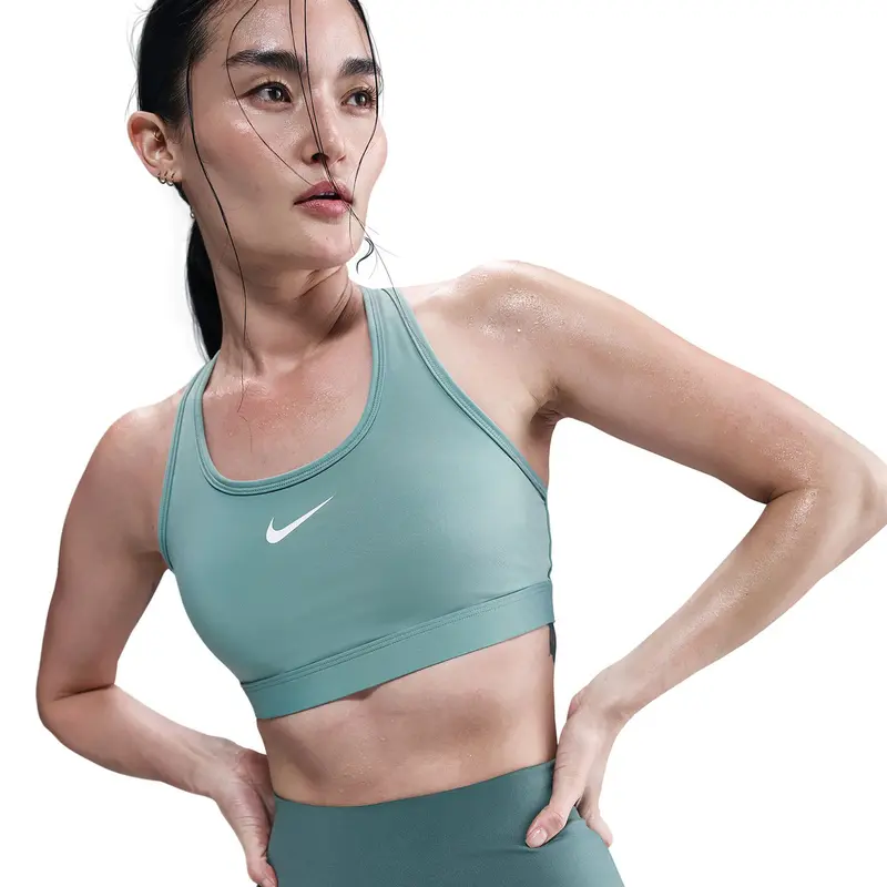 Swoosh Medium Support Sport-BH Damen-Salbei