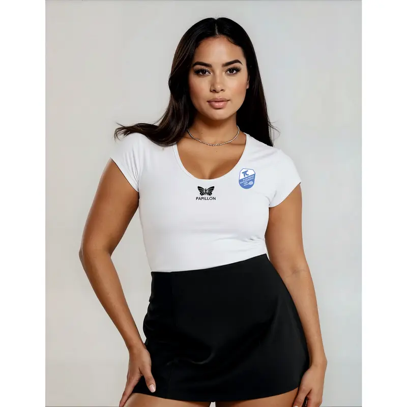 T-SHIRT PLUS SIZE V-AUSSCHNITT DAMEN, WEIß