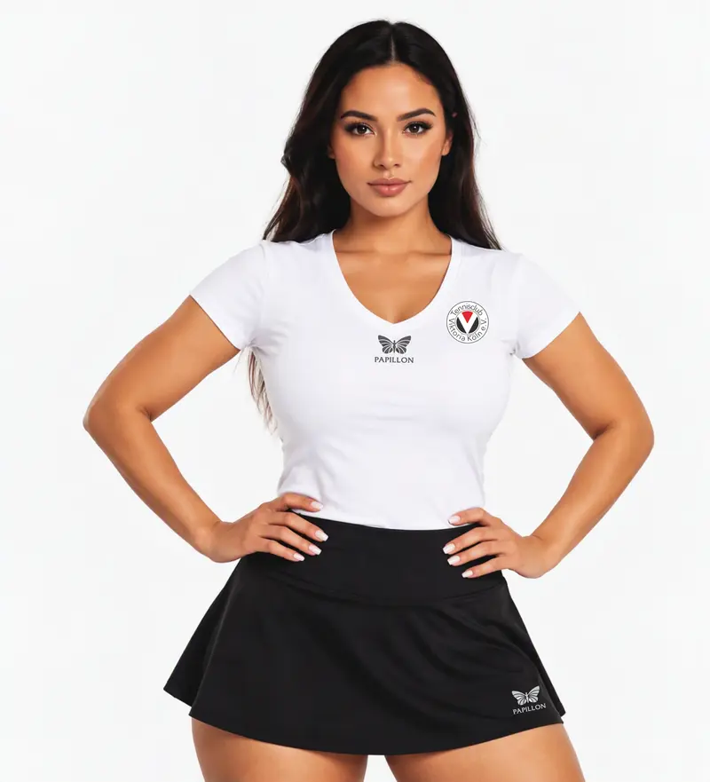 T-SHIRT PLUS SIZE V-AUSSCHNITT DAMEN, WEIß