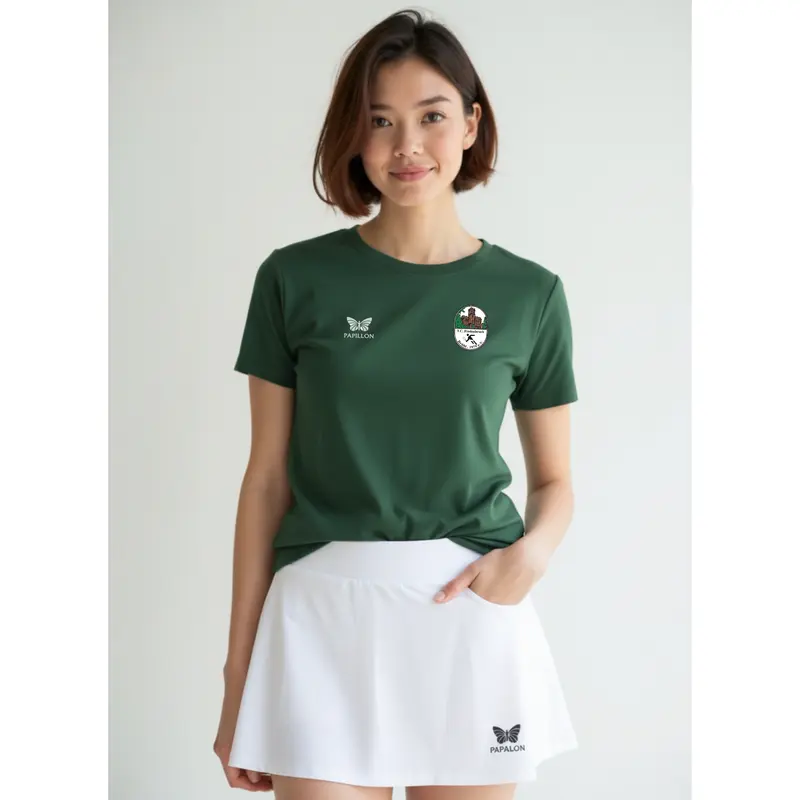 T-SHIRT RUNDHALS DAMEN, DUNKEL-GRÜN