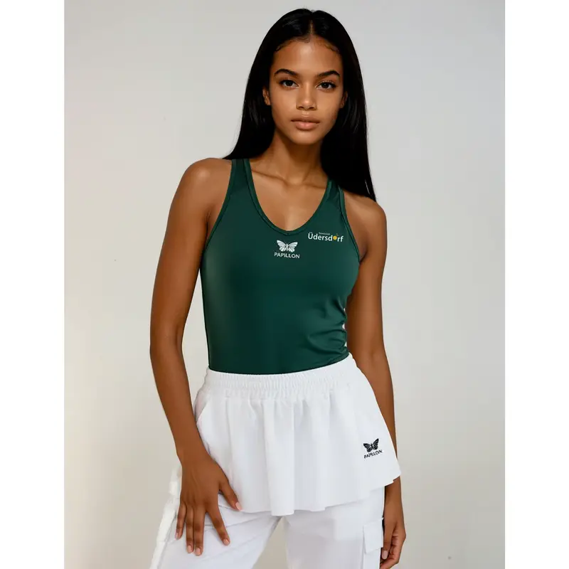 TANKTOP V-AUSSCHNITT DAMEN, DUNKEL-GRÜN