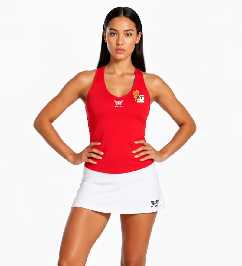 TANKTOP V-AUSSCHNITT DAMEN, ROT