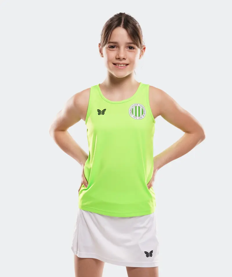 TANKTOP V-AUSSCHNITT MÄDCHEN, NEON-GRÜN